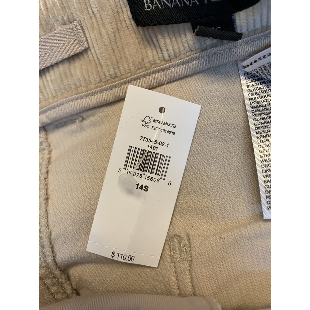 Banana Republic Corduroy Athletic Tapered Zip Ankle Crop Pants Women's 14S NEW - Picture 5 of 8
